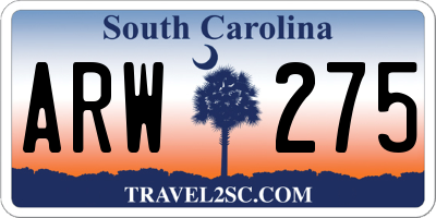 SC license plate ARW275
