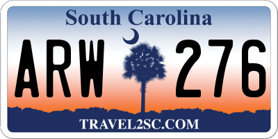 SC license plate ARW276