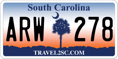 SC license plate ARW278