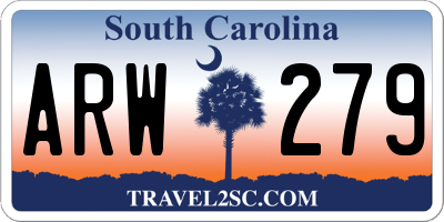 SC license plate ARW279