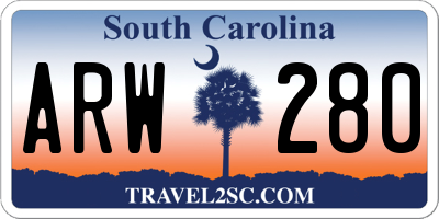 SC license plate ARW280