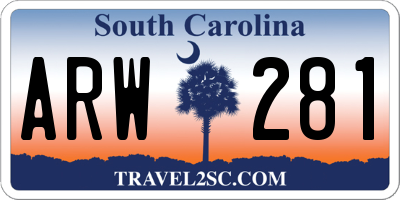 SC license plate ARW281