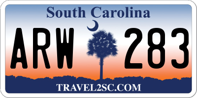 SC license plate ARW283