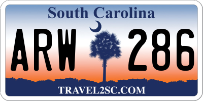 SC license plate ARW286