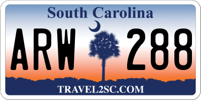 SC license plate ARW288