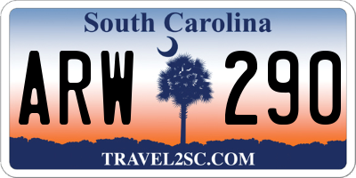 SC license plate ARW290