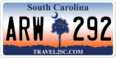 SC license plate ARW292