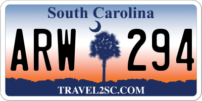 SC license plate ARW294