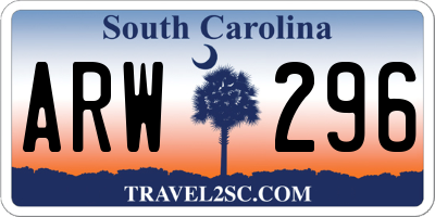 SC license plate ARW296