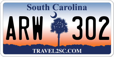 SC license plate ARW302