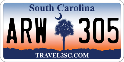 SC license plate ARW305