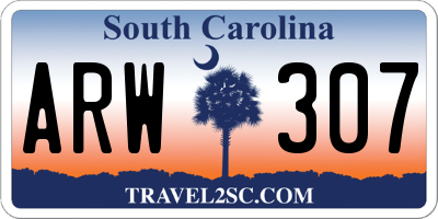 SC license plate ARW307