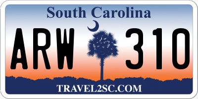 SC license plate ARW310