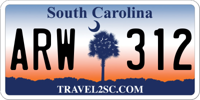 SC license plate ARW312
