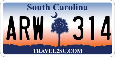 SC license plate ARW314