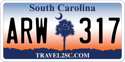 SC license plate ARW317