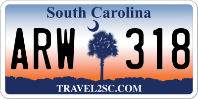 SC license plate ARW318