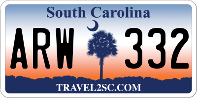 SC license plate ARW332