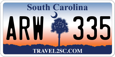 SC license plate ARW335