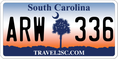 SC license plate ARW336
