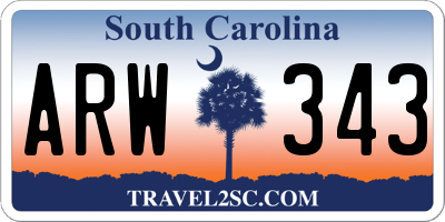 SC license plate ARW343