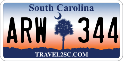 SC license plate ARW344