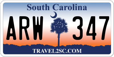 SC license plate ARW347