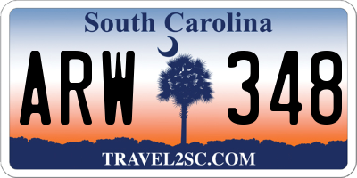 SC license plate ARW348