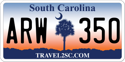 SC license plate ARW350