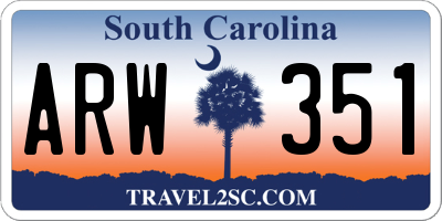 SC license plate ARW351