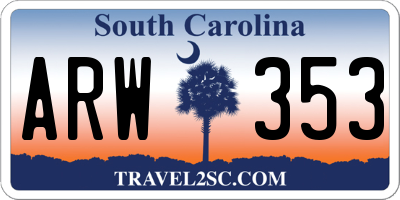 SC license plate ARW353