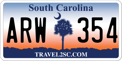 SC license plate ARW354