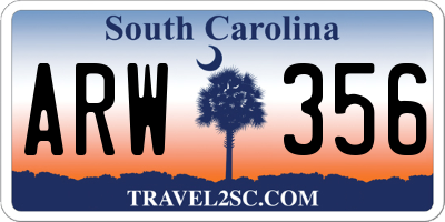 SC license plate ARW356
