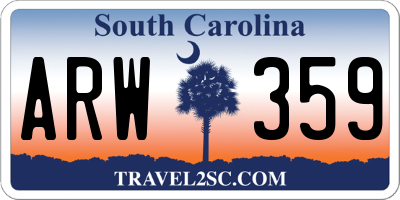SC license plate ARW359