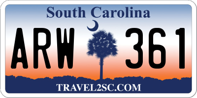 SC license plate ARW361