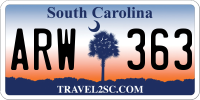 SC license plate ARW363