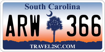 SC license plate ARW366