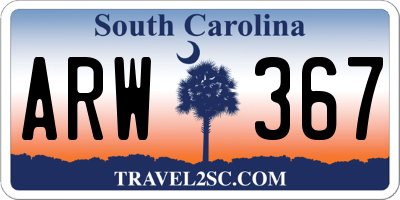 SC license plate ARW367