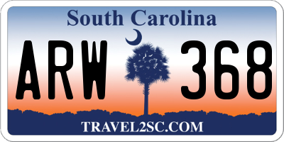 SC license plate ARW368