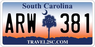 SC license plate ARW381