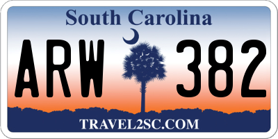 SC license plate ARW382