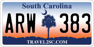 SC license plate ARW383