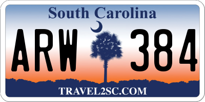 SC license plate ARW384