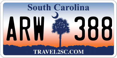 SC license plate ARW388