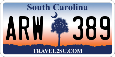SC license plate ARW389