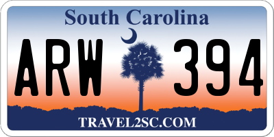 SC license plate ARW394