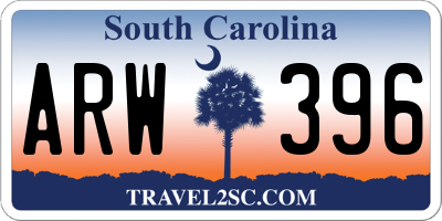 SC license plate ARW396