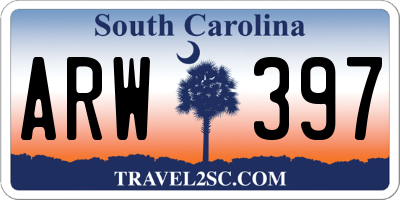 SC license plate ARW397