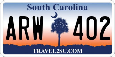 SC license plate ARW402