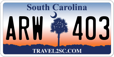 SC license plate ARW403